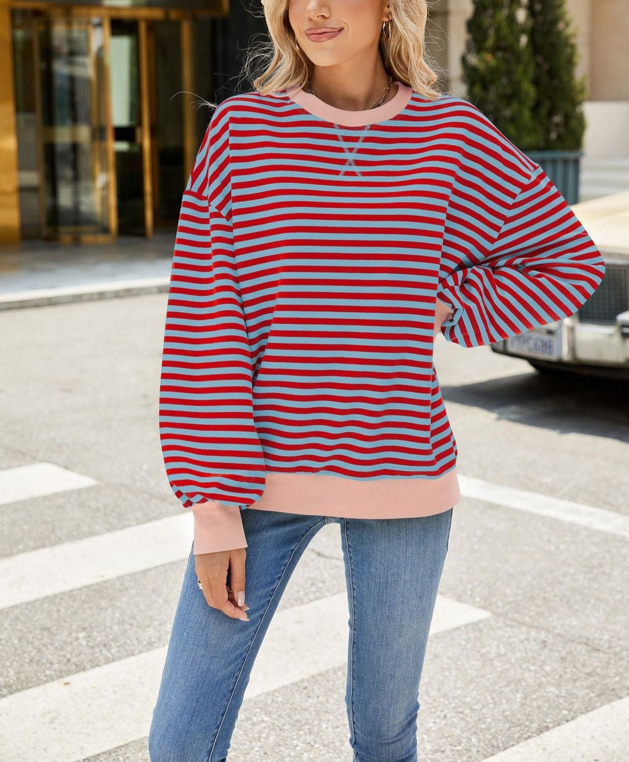 Brenda - Stripete oversize genser